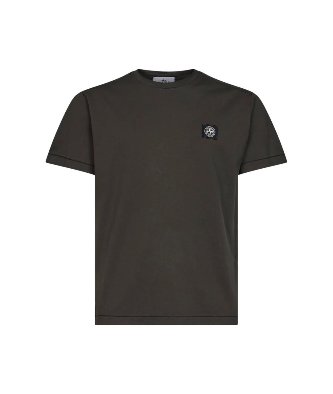STONE ISLAND Серая хлопковая футболка, фото 4