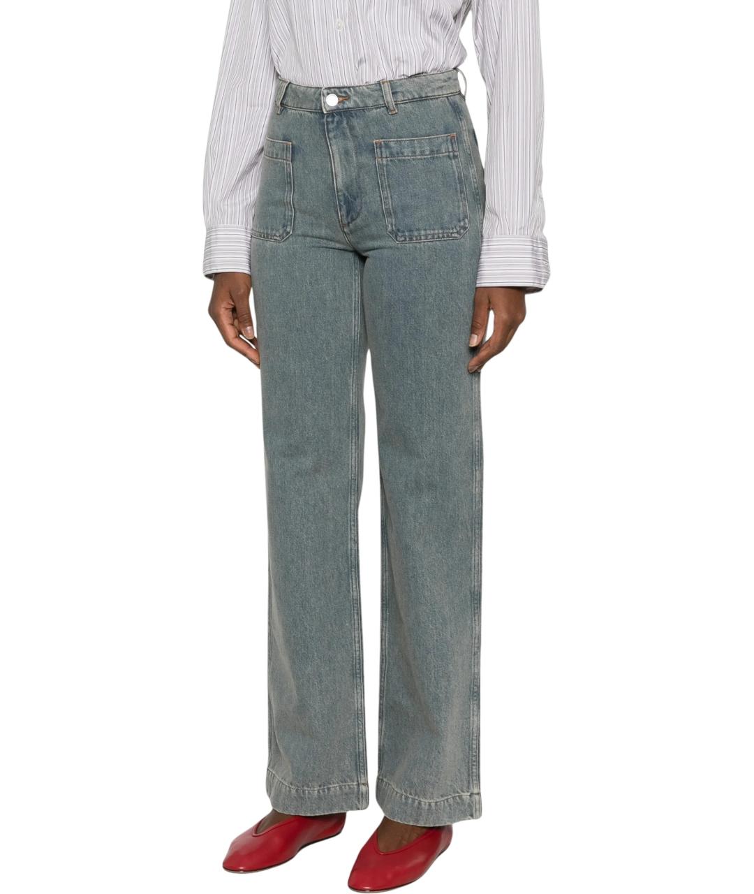 A.P.C. Голубые хлопковые прямые джинсы, фото 2