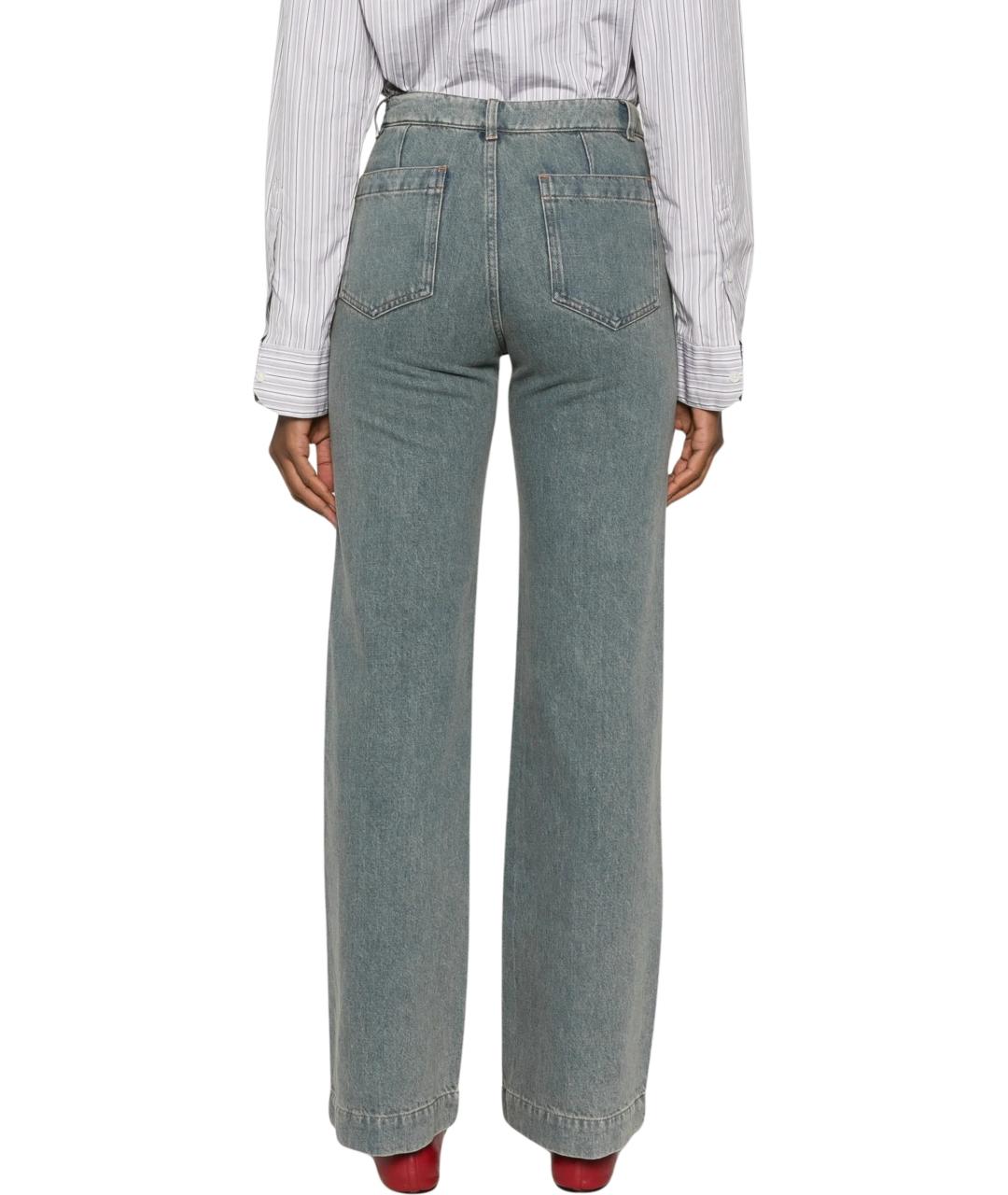 A.P.C. Голубые хлопковые прямые джинсы, фото 3