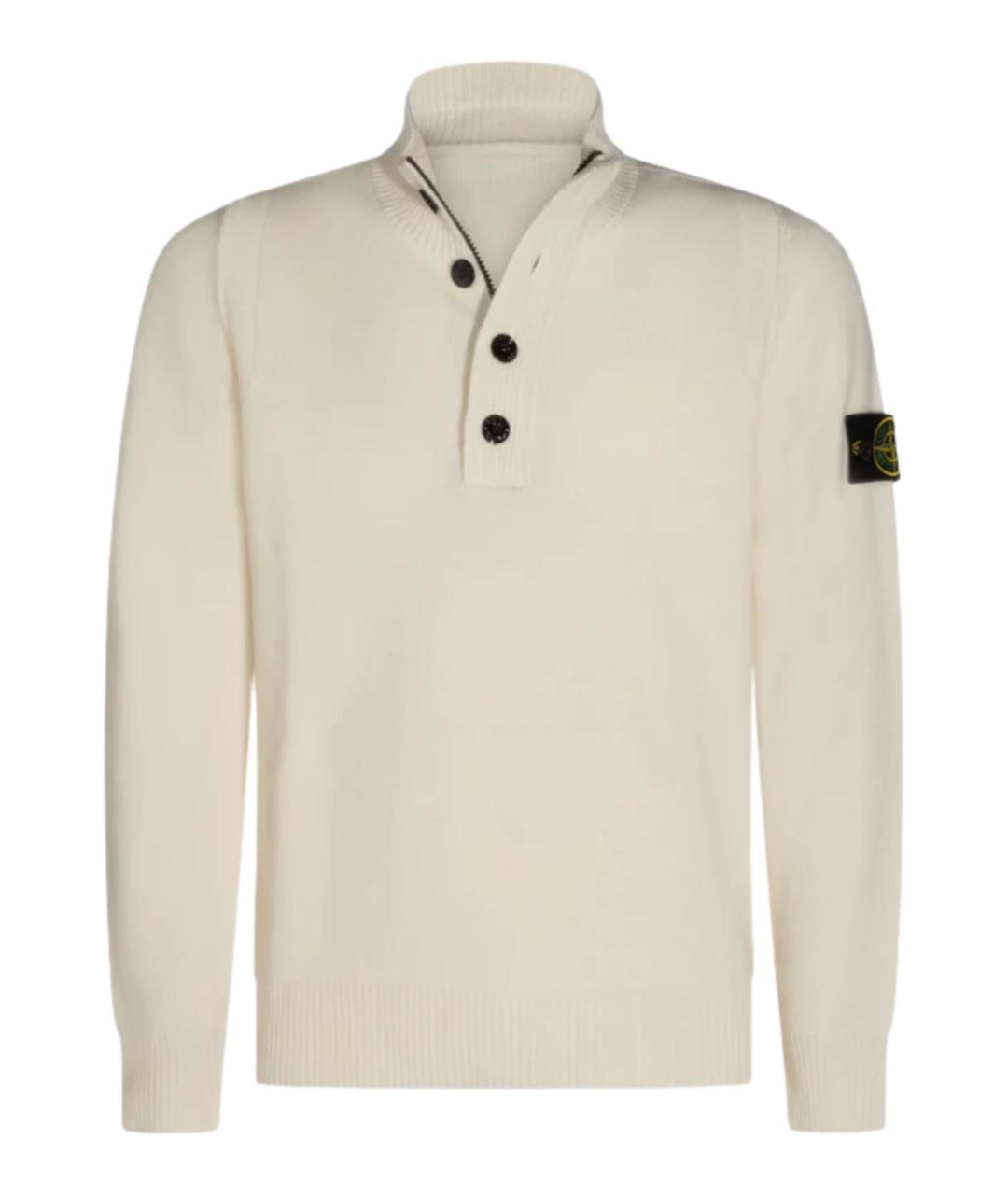 STONE ISLAND Бежевый шерстяной джемпер / свитер, фото 1