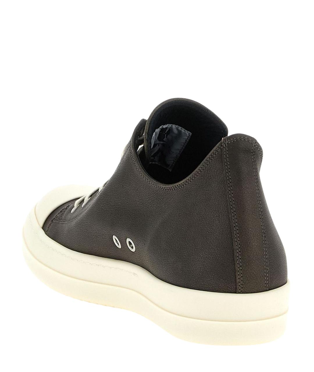 RICK OWENS Черные кожаные высокие кроссовки / кеды, фото 2