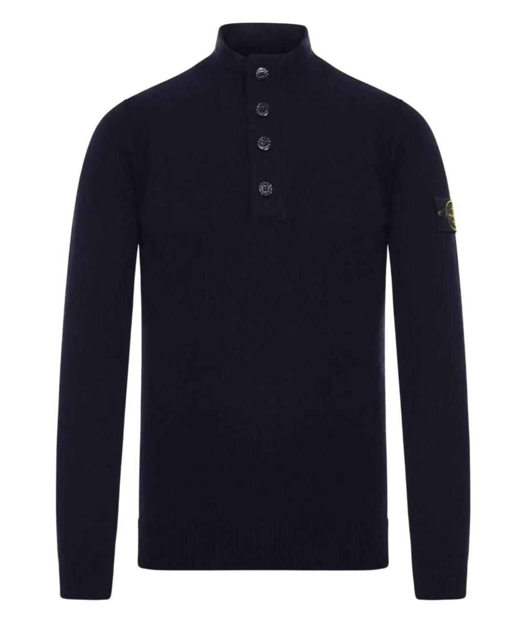 STONE ISLAND Темно-синий шерстяной джемпер / свитер, фото 1