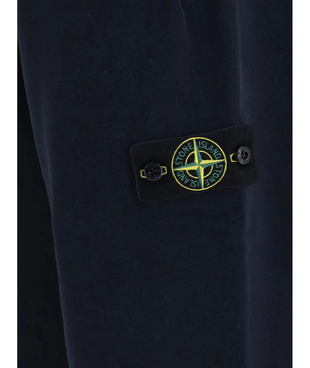 STONE ISLAND Синие хлопковые повседневные брюки, фото 3