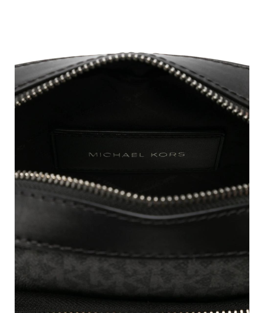 MICHAEL KORS Черная кожаная сумка на плечо, фото 4
