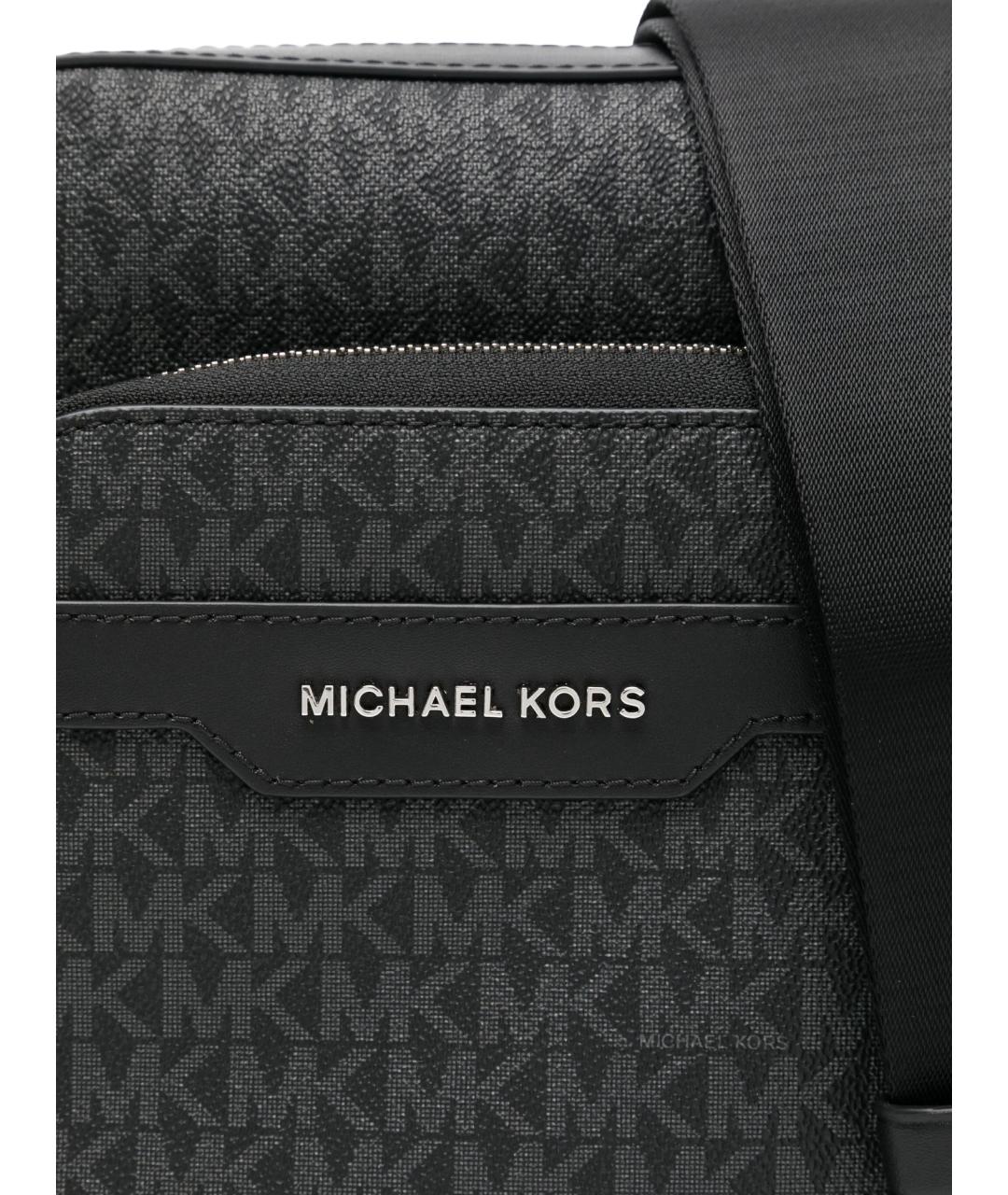 MICHAEL KORS Черная кожаная сумка на плечо, фото 3