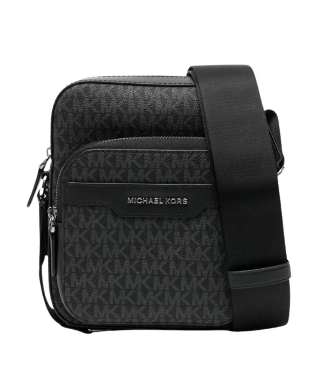 MICHAEL KORS Черная кожаная сумка на плечо, фото 1