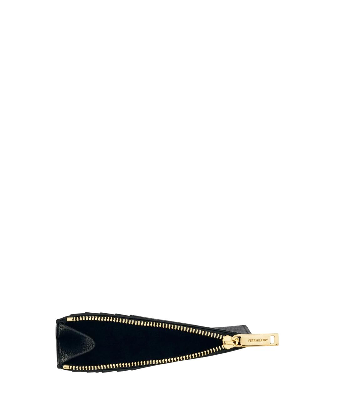 FERRAGAMO Черный кожаный кошелек, фото 4
