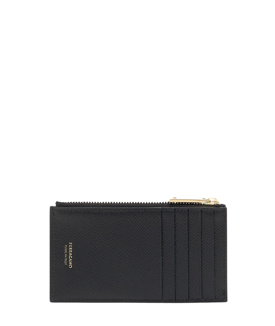 FERRAGAMO Черный кожаный кошелек, фото 3
