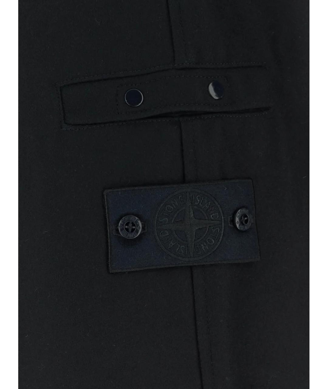 STONE ISLAND Темно-синие шерстяные повседневные брюки, фото 3