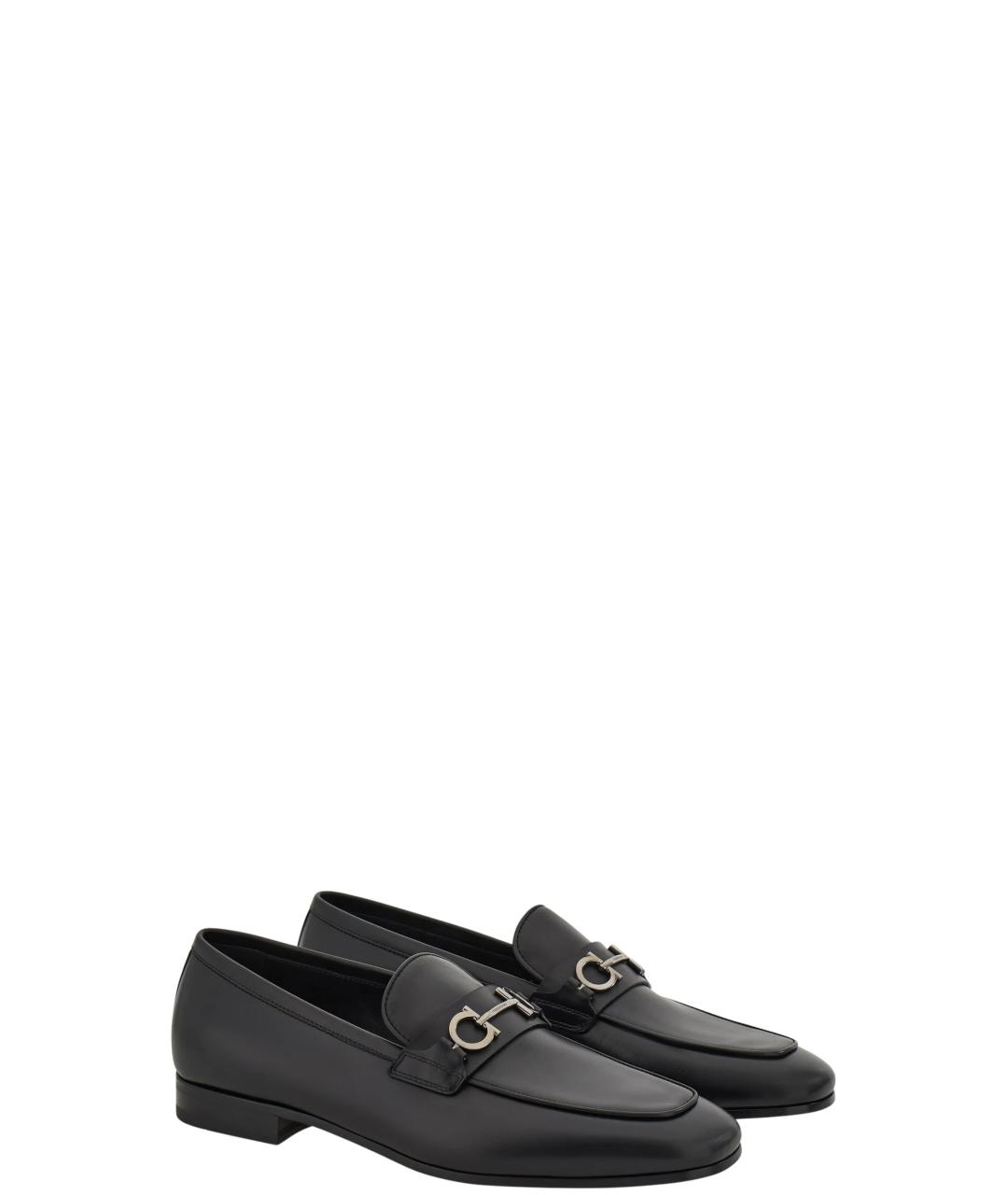FERRAGAMO Черные кожаные лоферы, фото 2