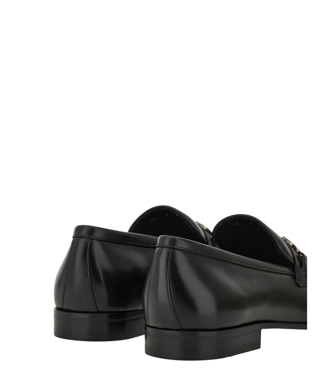 FERRAGAMO Черные кожаные лоферы, фото 5