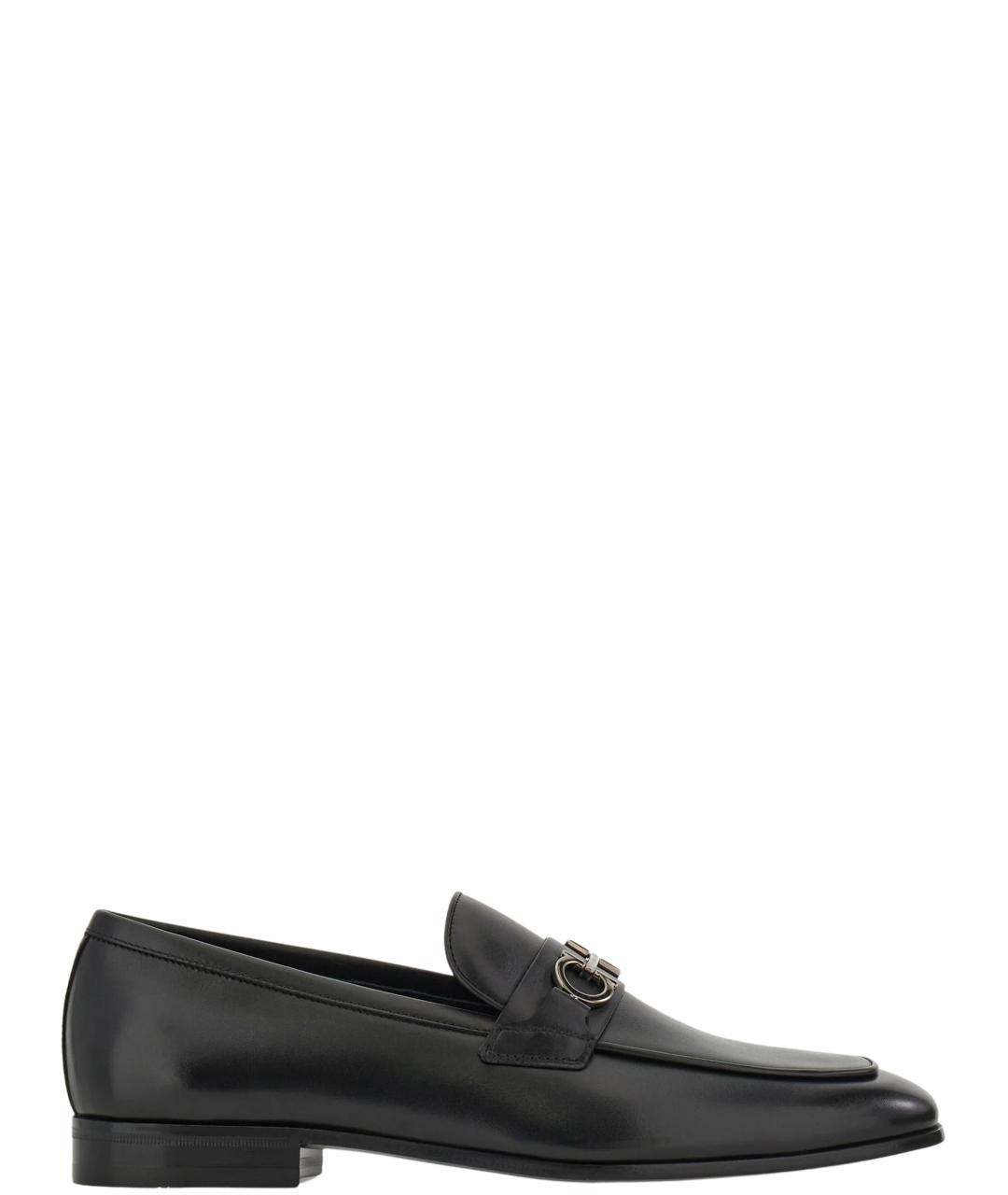 FERRAGAMO Черные кожаные лоферы, фото 6