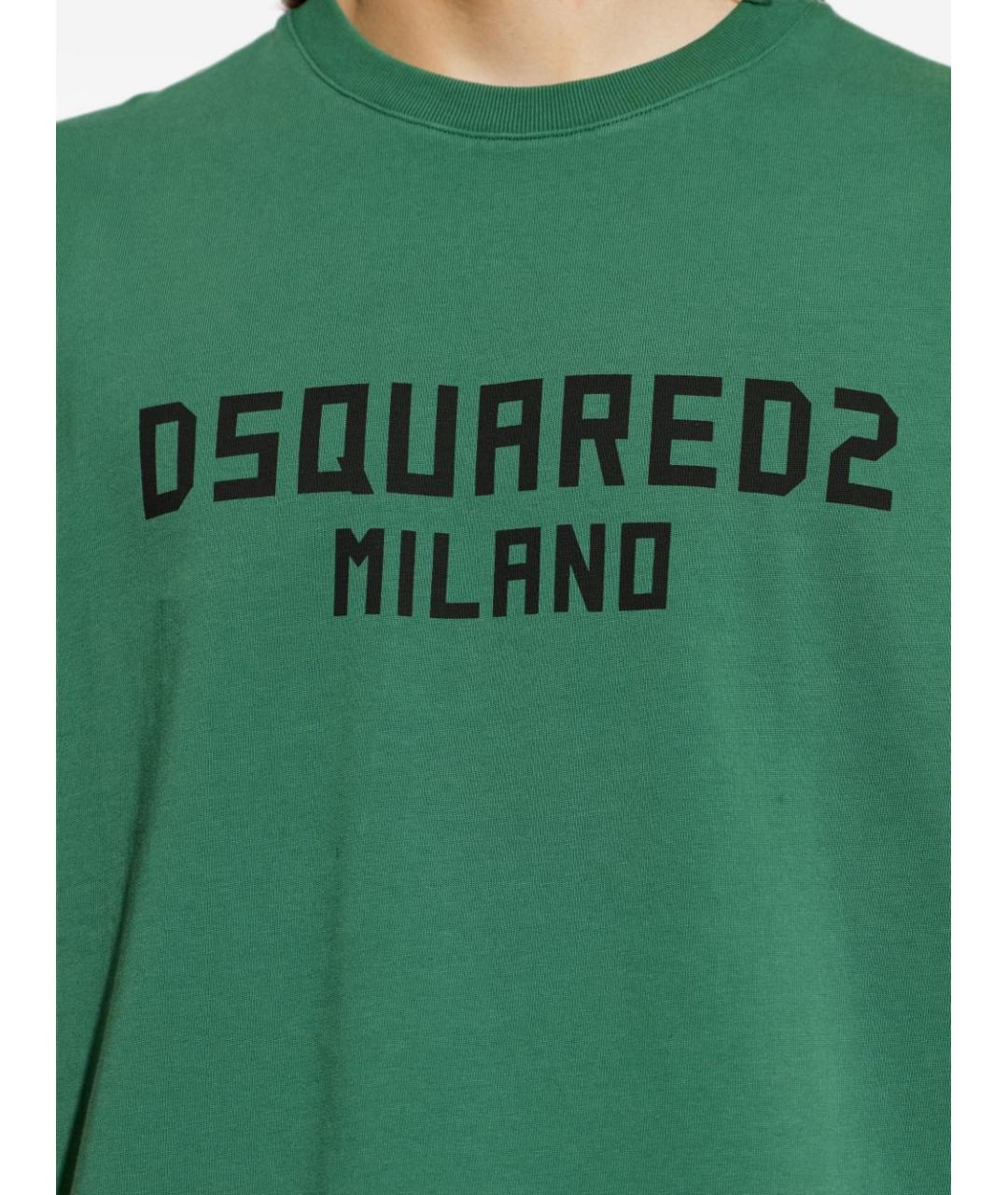 DSQUARED2 Зеленая хлопковая футболка, фото 4