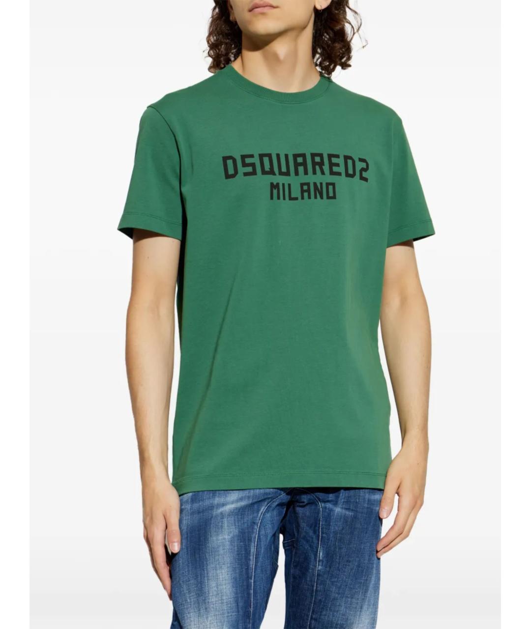 DSQUARED2 Зеленая хлопковая футболка, фото 3