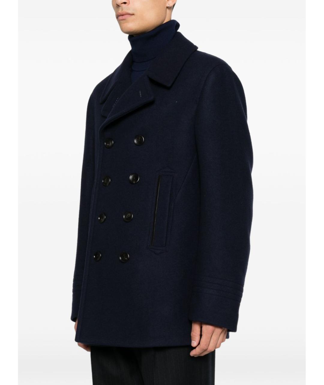 TOM FORD Темно-синее шерстяное пальто, фото 4