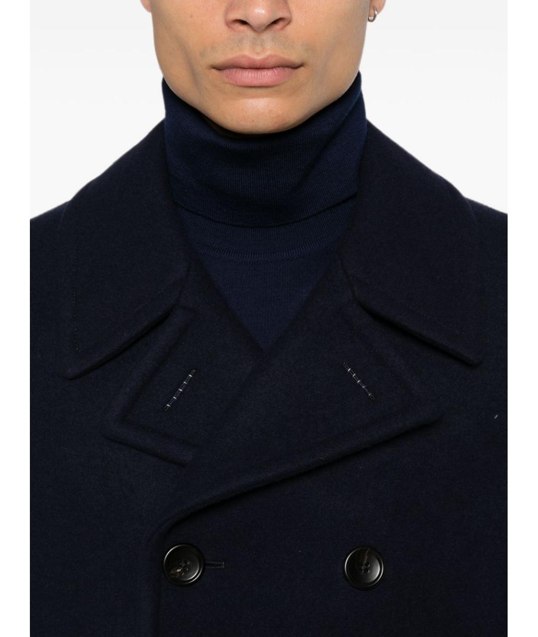 TOM FORD Темно-синее шерстяное пальто, фото 5