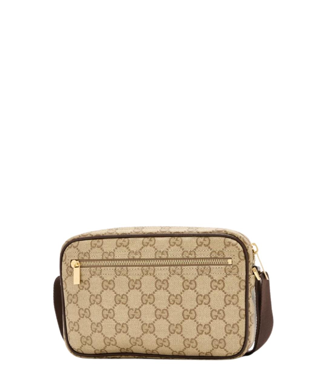 GUCCI Бежевая сумка на плечо из канвы, фото 2