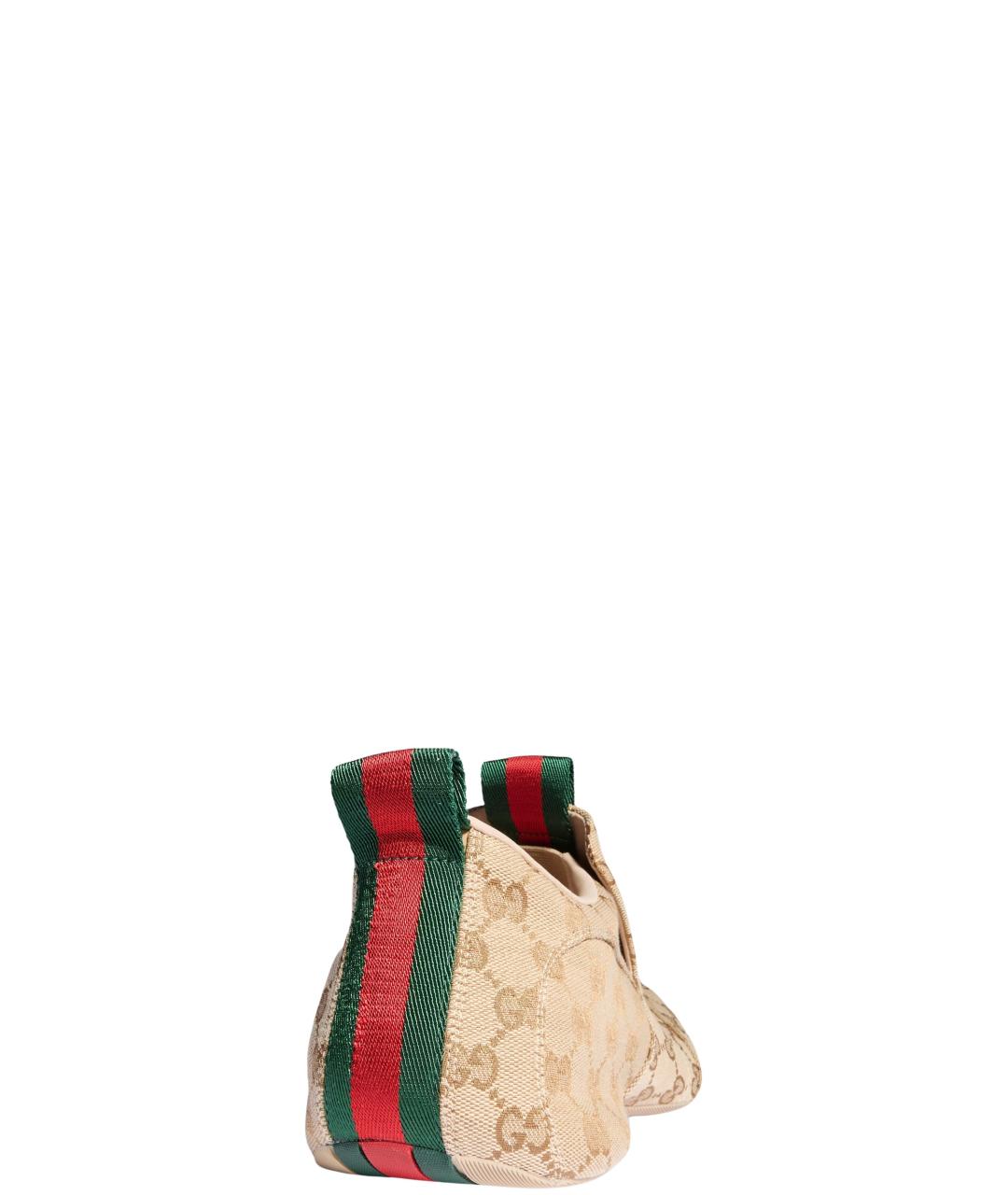 GUCCI Бежевые текстильные слипоны, фото 4