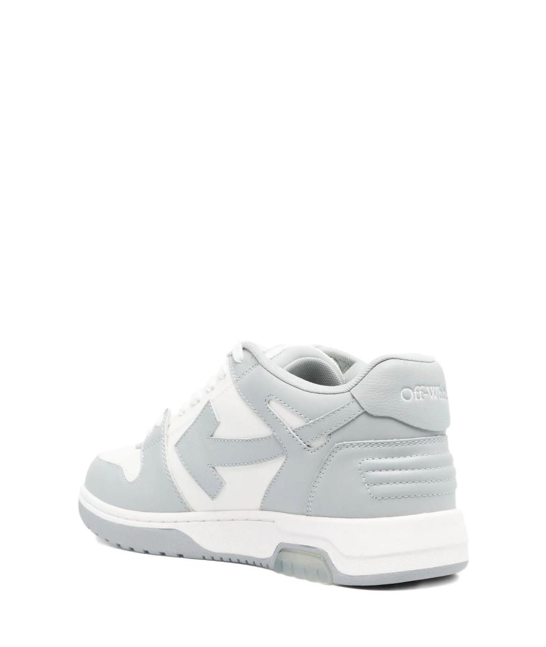 OFF-WHITE Серые кожаные низкие кроссовки / кеды, фото 3
