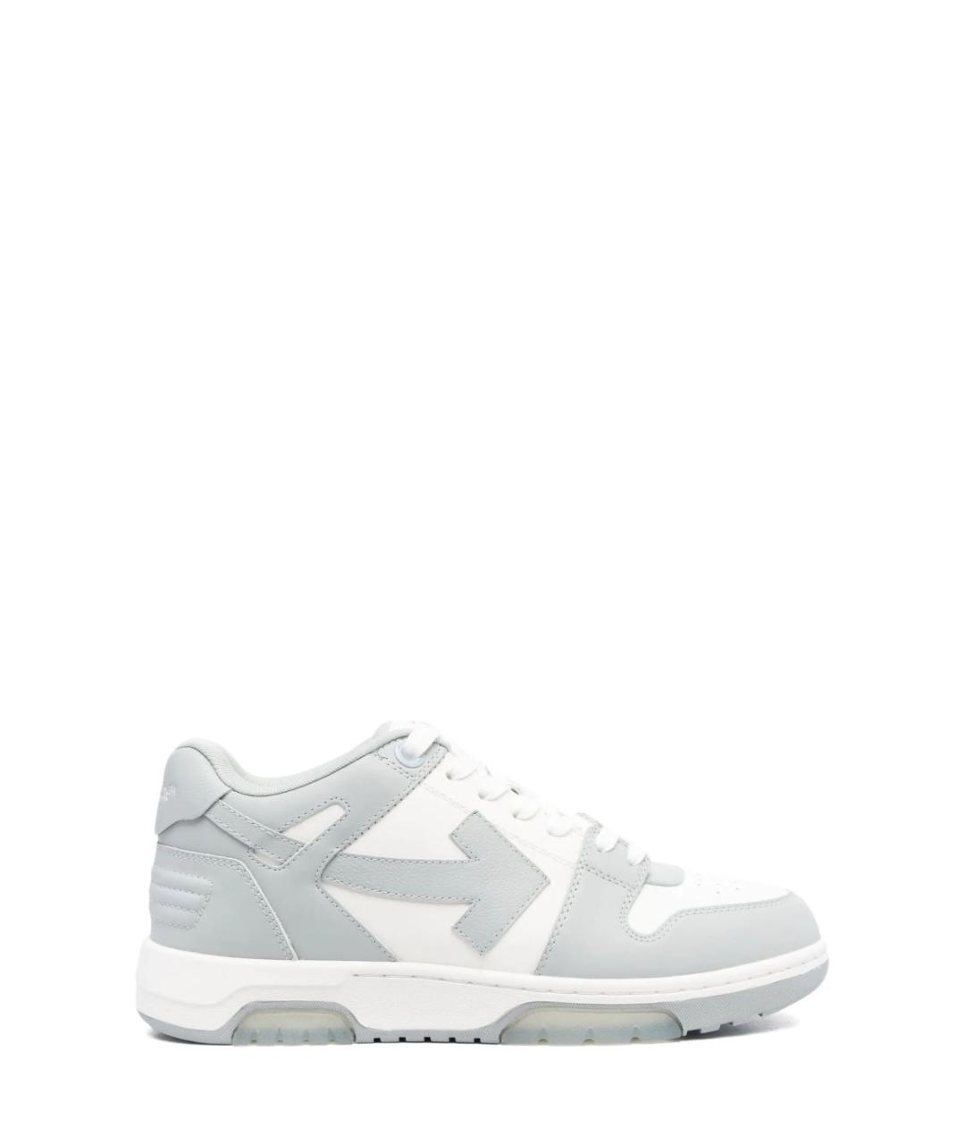 OFF-WHITE Серые кожаные низкие кроссовки / кеды, фото 1