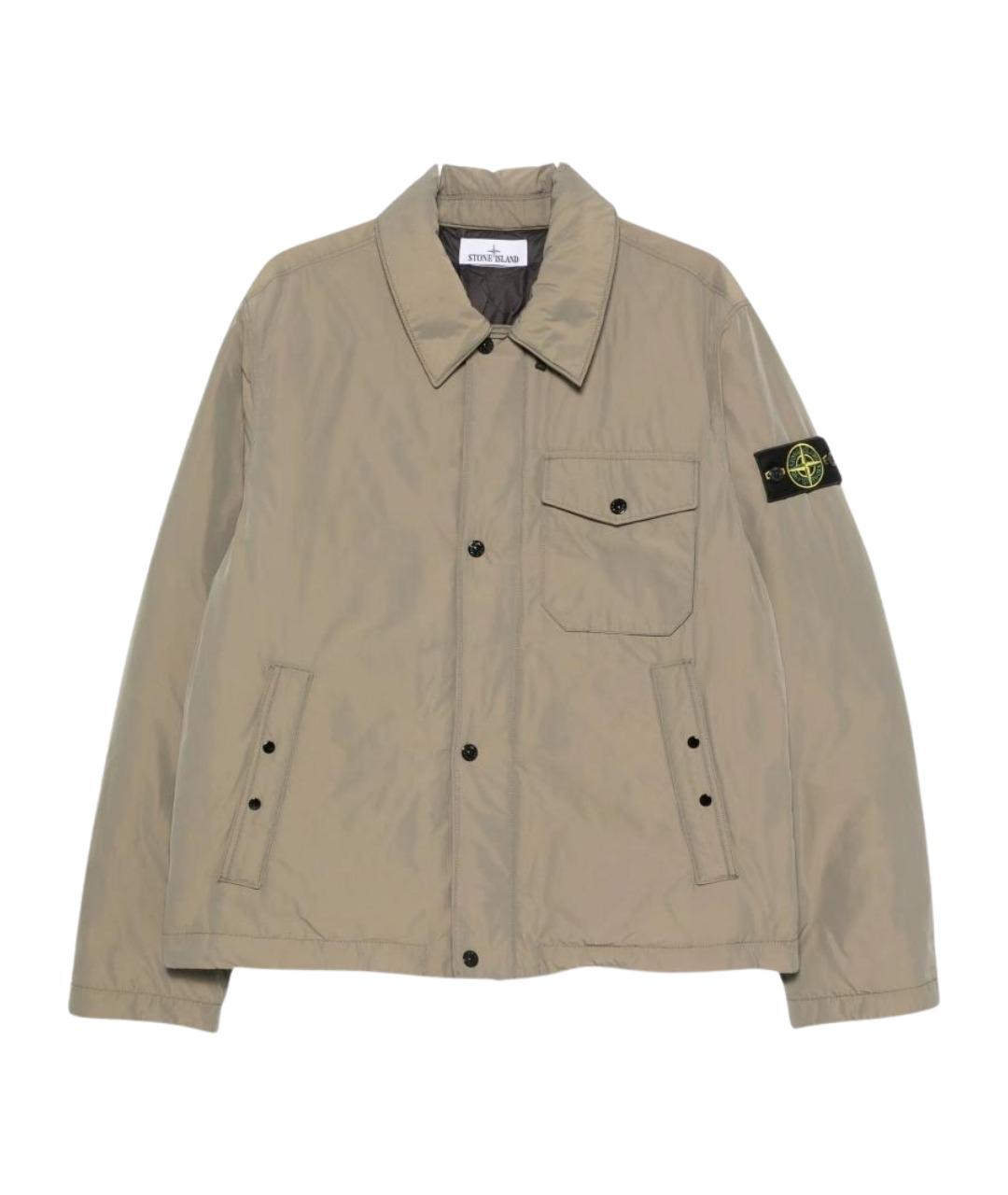 STONE ISLAND Зеленая полиэстеровая куртка, фото 1