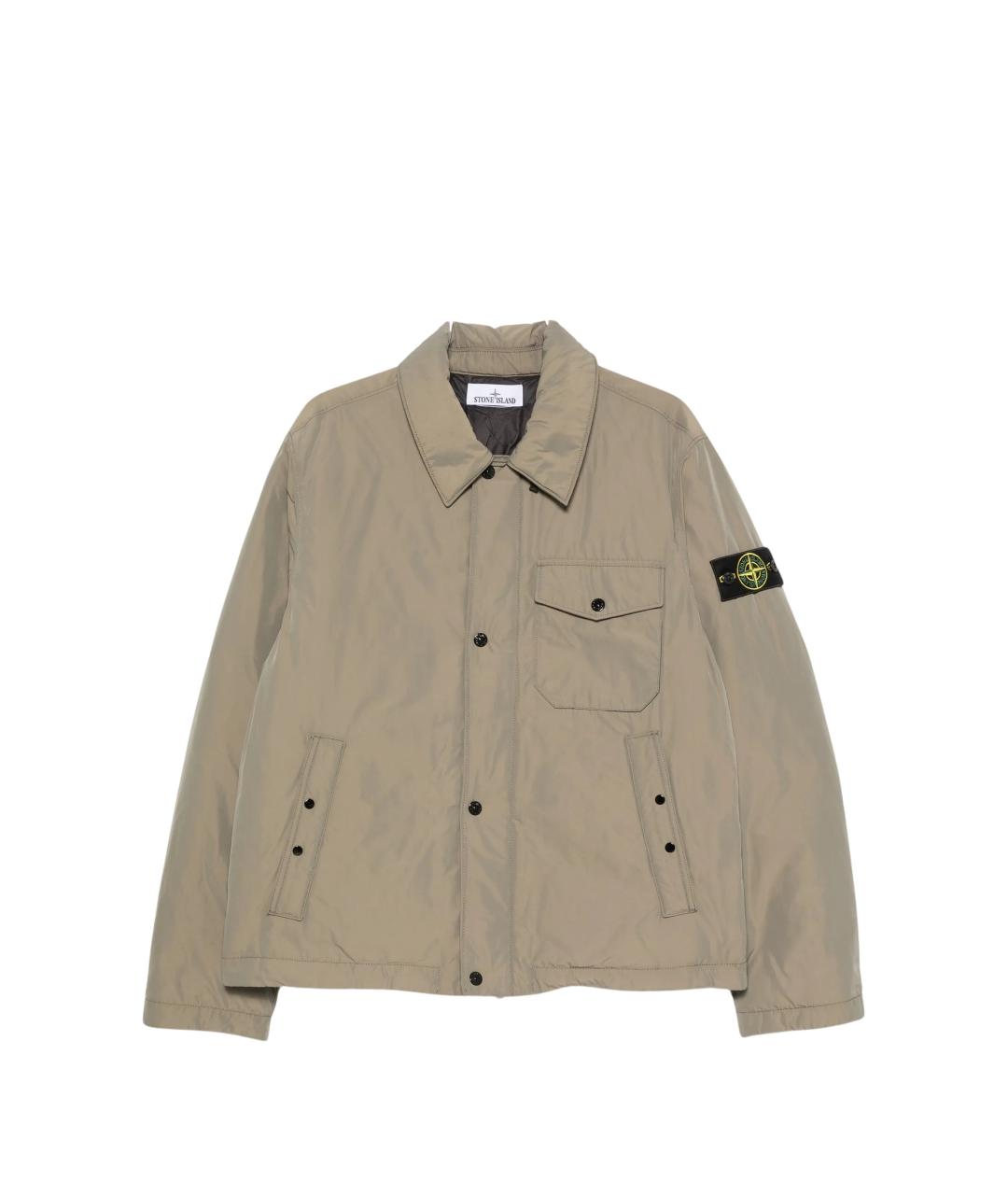 STONE ISLAND Зеленая полиэстеровая куртка, фото 4