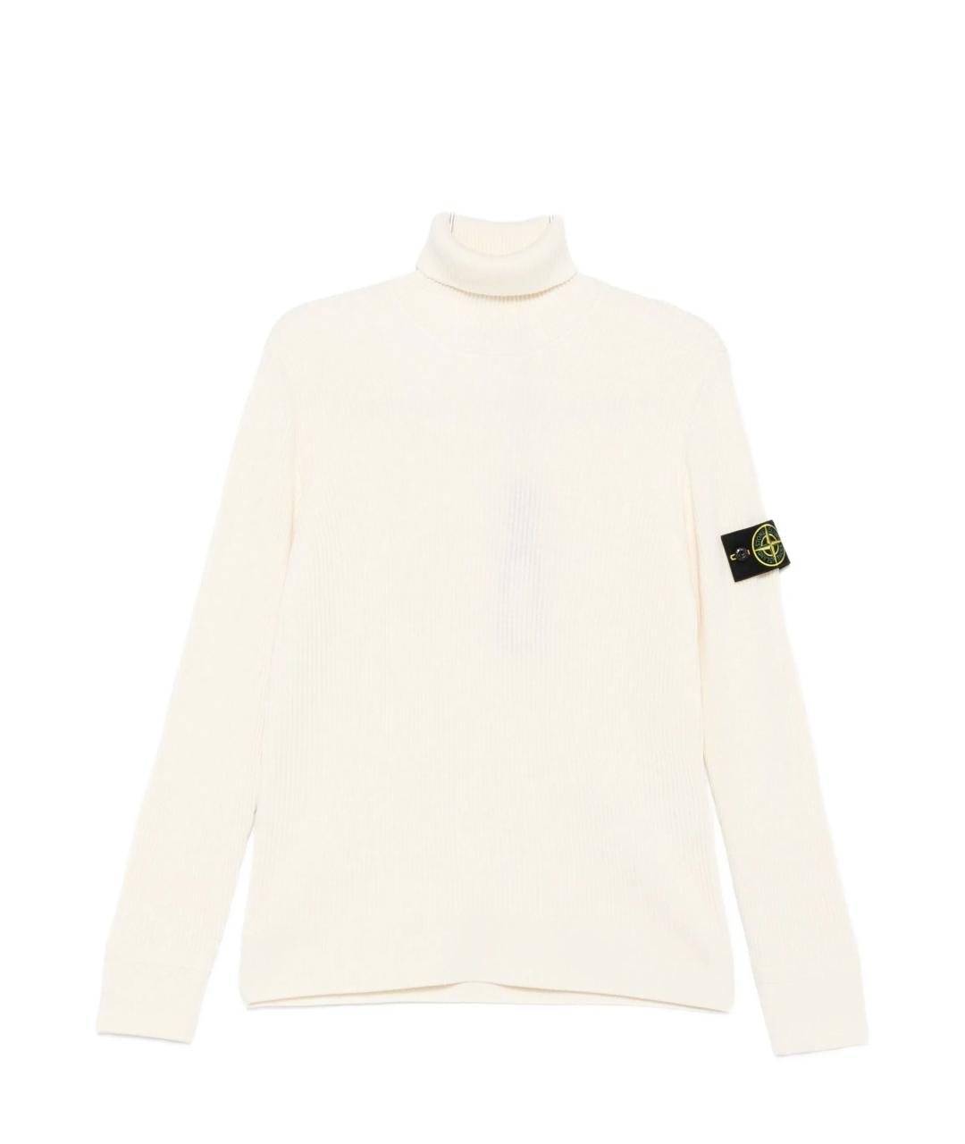STONE ISLAND Бежевая шерстяная водолазка, фото 1