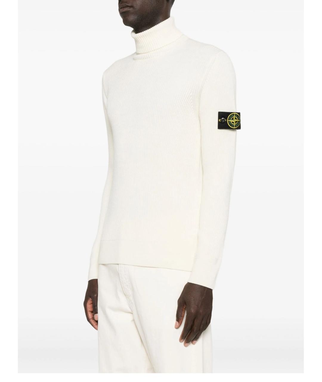 STONE ISLAND Бежевая шерстяная водолазка, фото 2