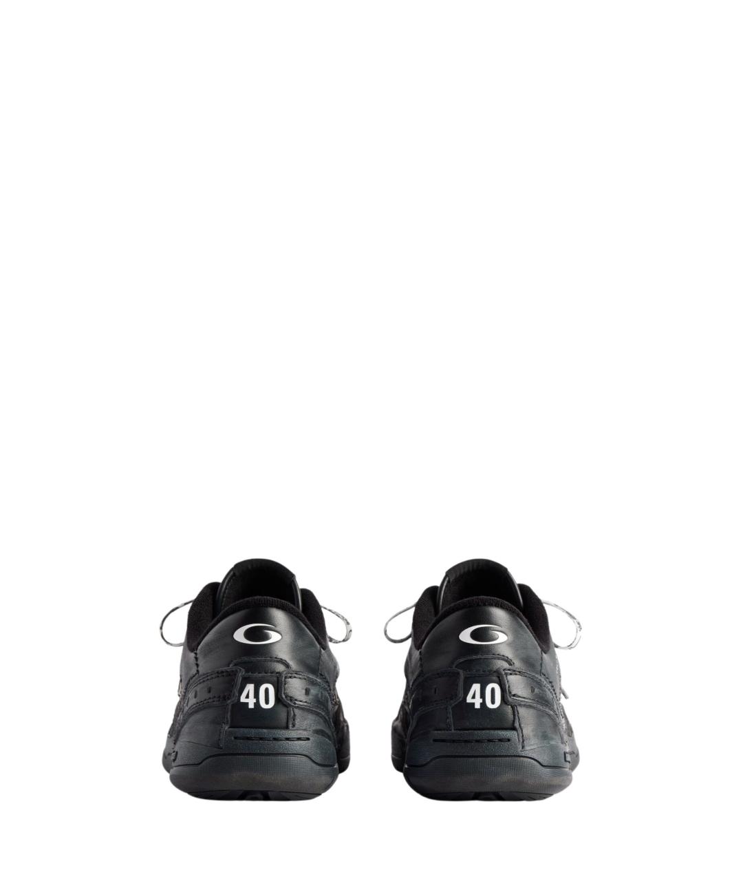 BALENCIAGA Черные кожаные низкие кроссовки / кеды, фото 3