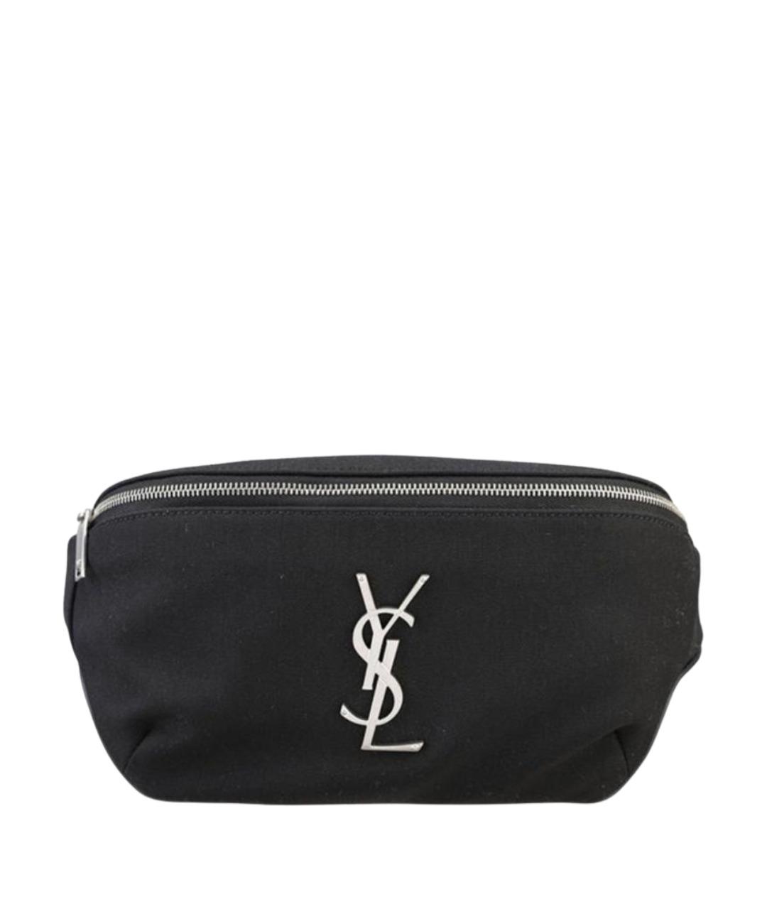 SAINT LAURENT Черная тканевая поясная сумка, фото 1