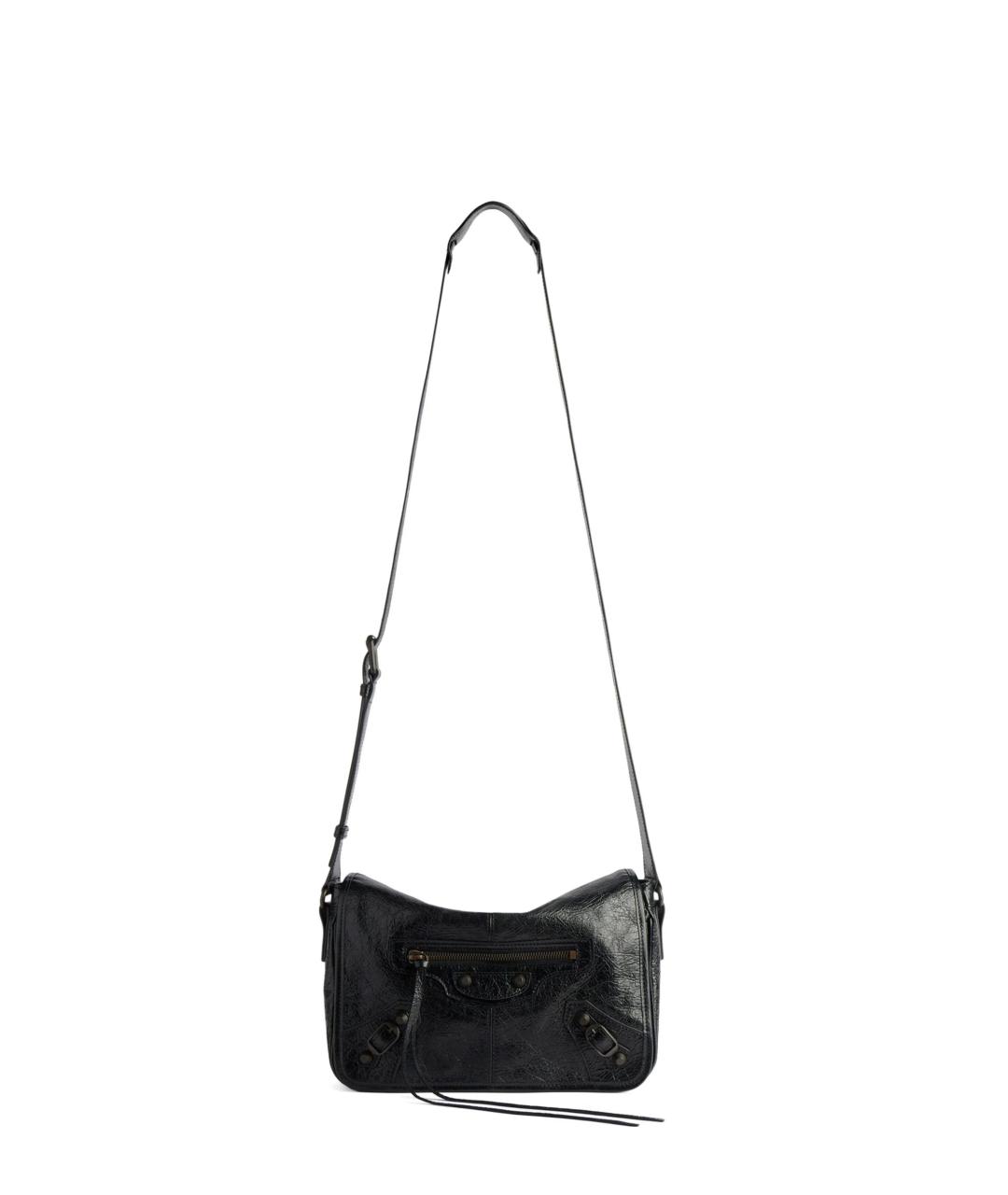 BALENCIAGA Черная кожаная сумка на плечо, фото 4