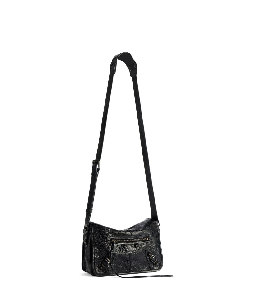 BALENCIAGA Черная кожаная сумка на плечо, фото 2