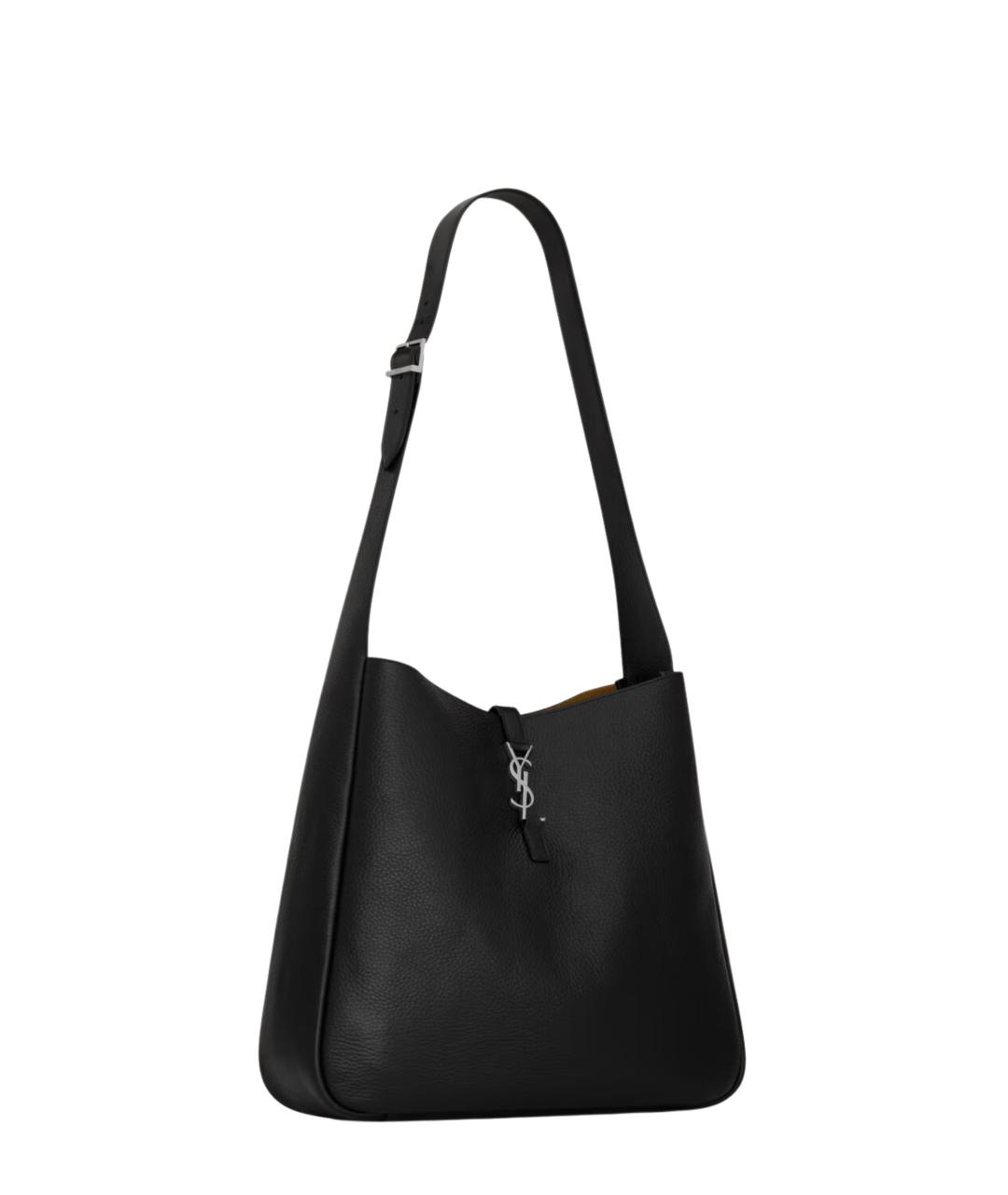 SAINT LAURENT Черная кожаная сумка на плечо, фото 2
