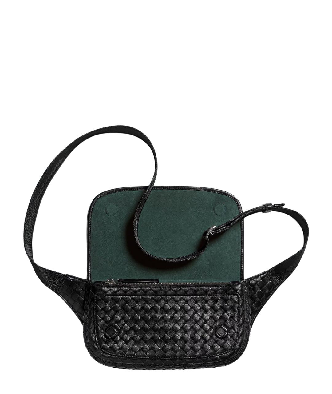 BOTTEGA VENETA Черная кожаная сумка на плечо, фото 2