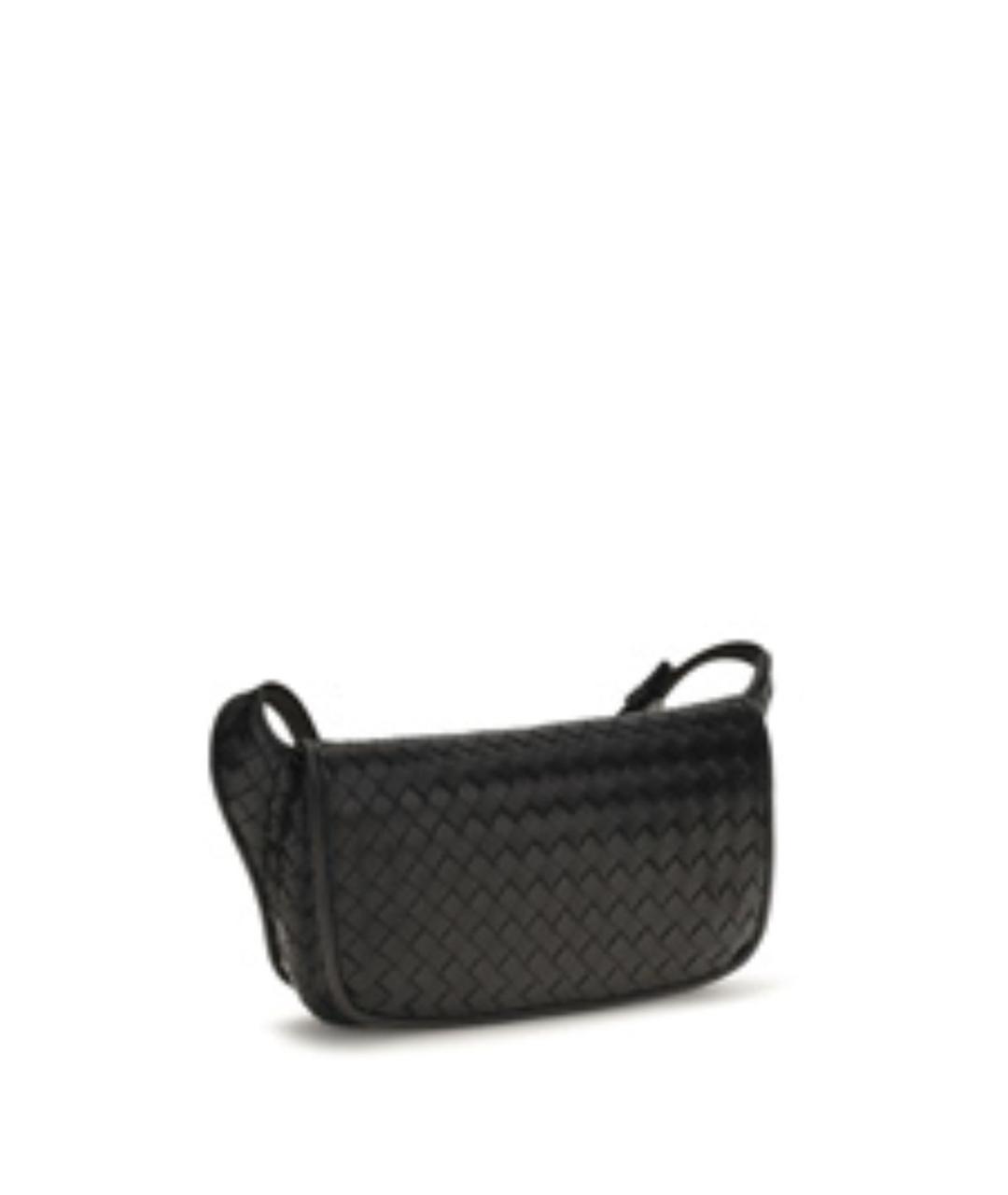 BOTTEGA VENETA Черная кожаная сумка на плечо, фото 5