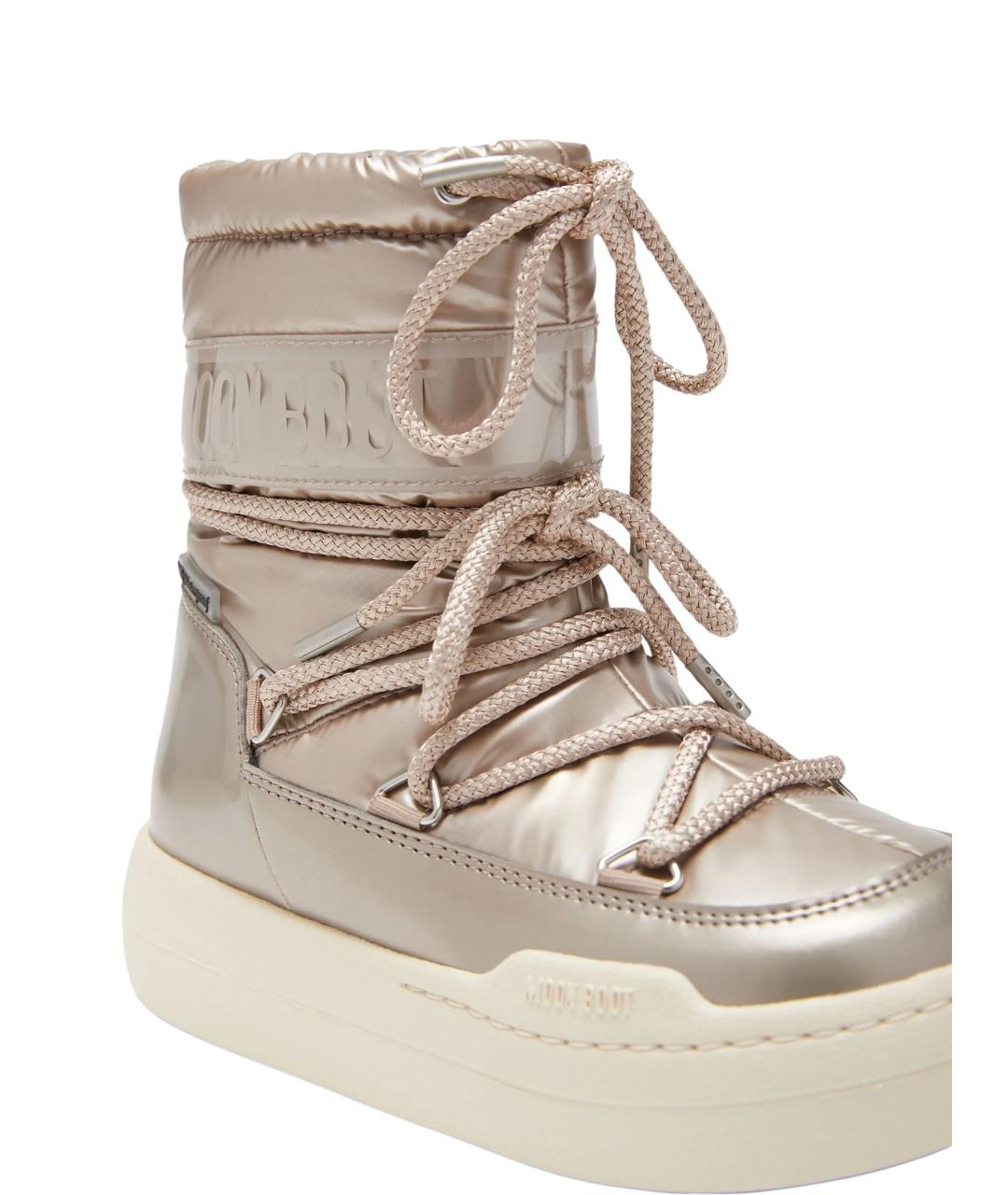 MOON BOOT Золотые синтетические сапоги, фото 3