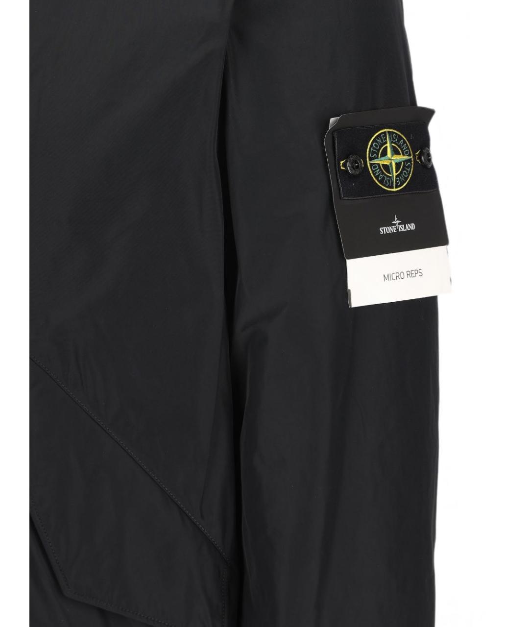 STONE ISLAND Черный полиэстеровый пуховик, фото 4