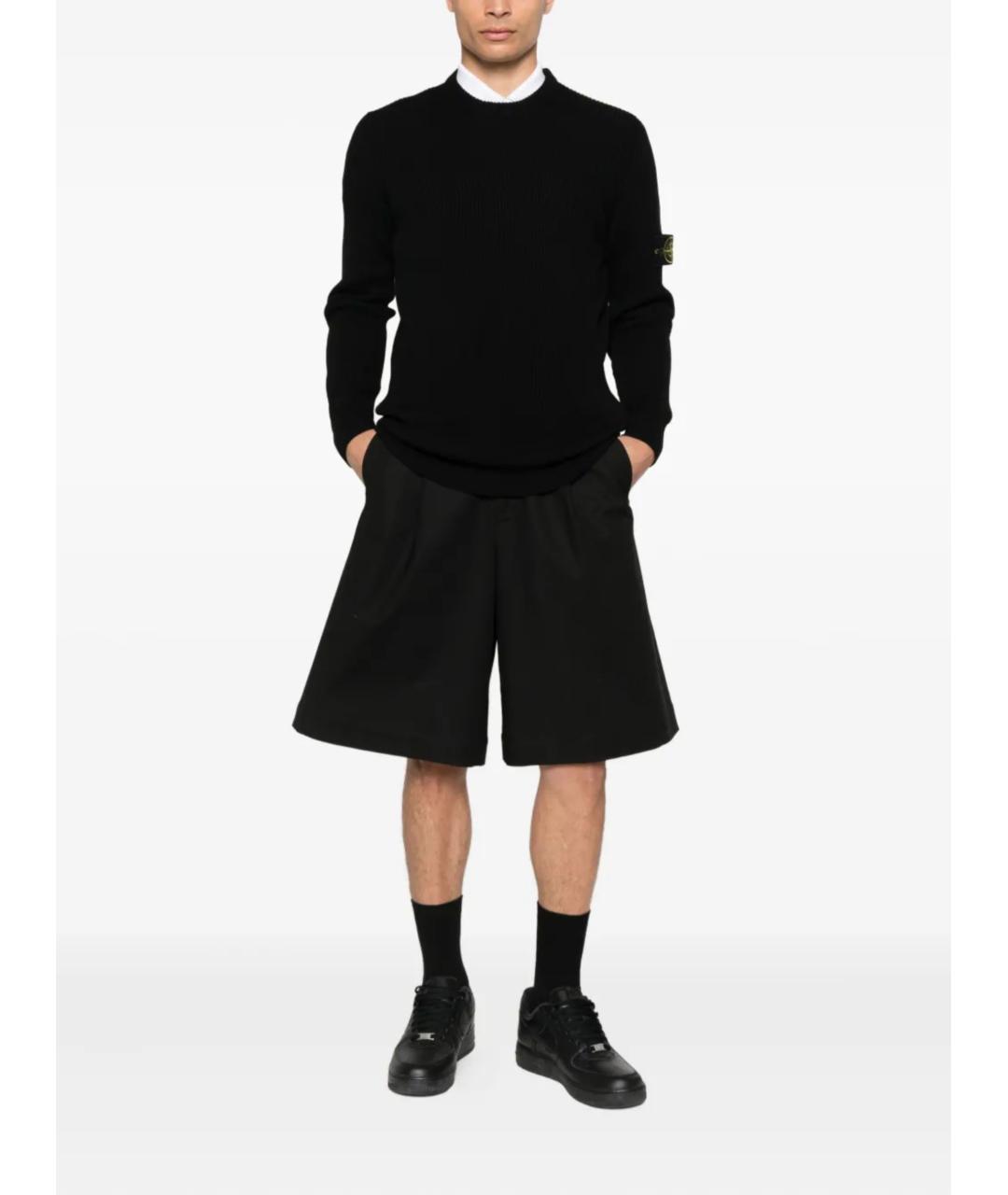 STONE ISLAND Черный шерстяной джемпер / свитер, фото 2