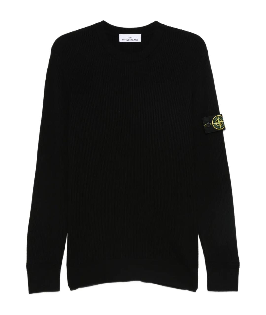 STONE ISLAND Черный шерстяной джемпер / свитер, фото 1