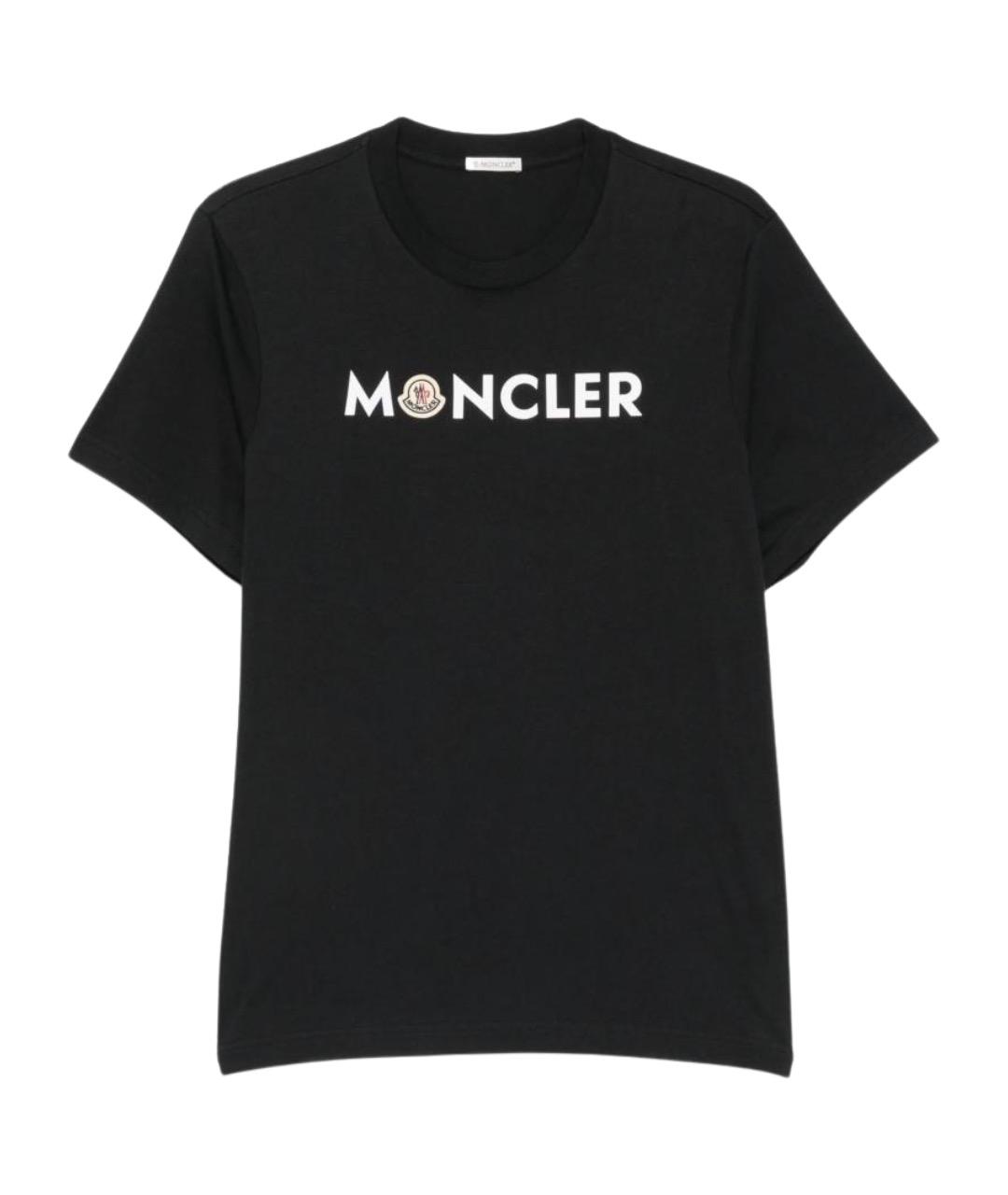MONCLER Черная хлопковая футболка, фото 1