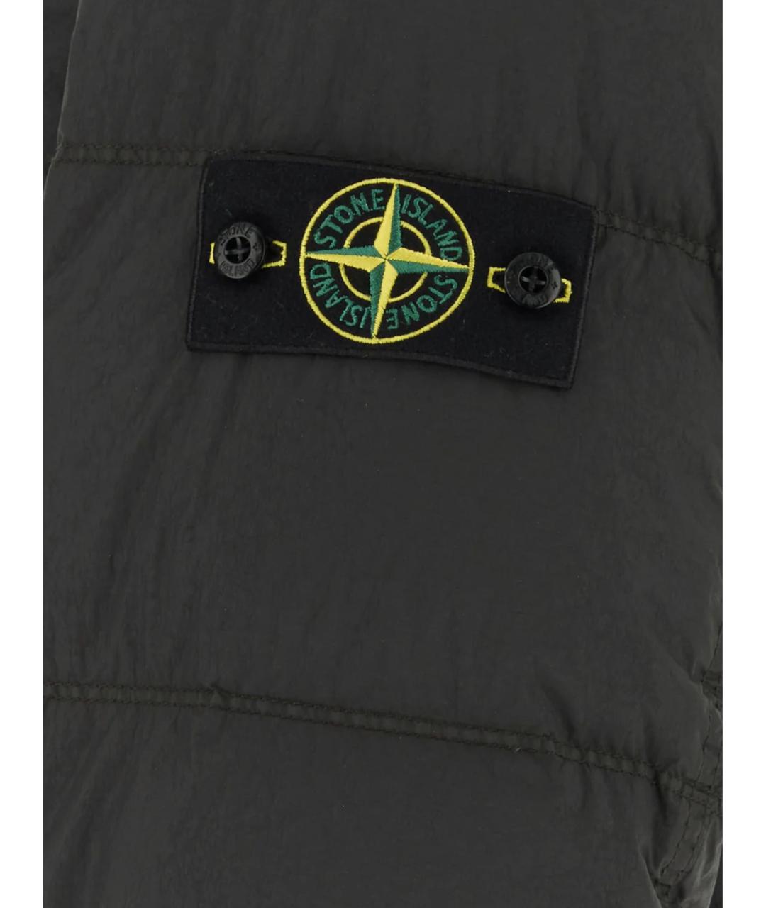 STONE ISLAND Антрацитовый полиамидовый пуховик, фото 3