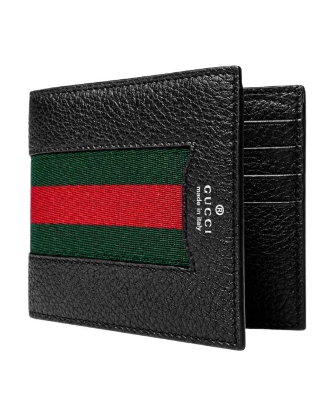 GUCCI Черный кожаный кошелек, фото 1