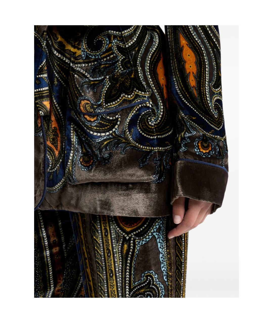 ETRO Коричневый полиэстеровый жакет/пиджак, фото 3