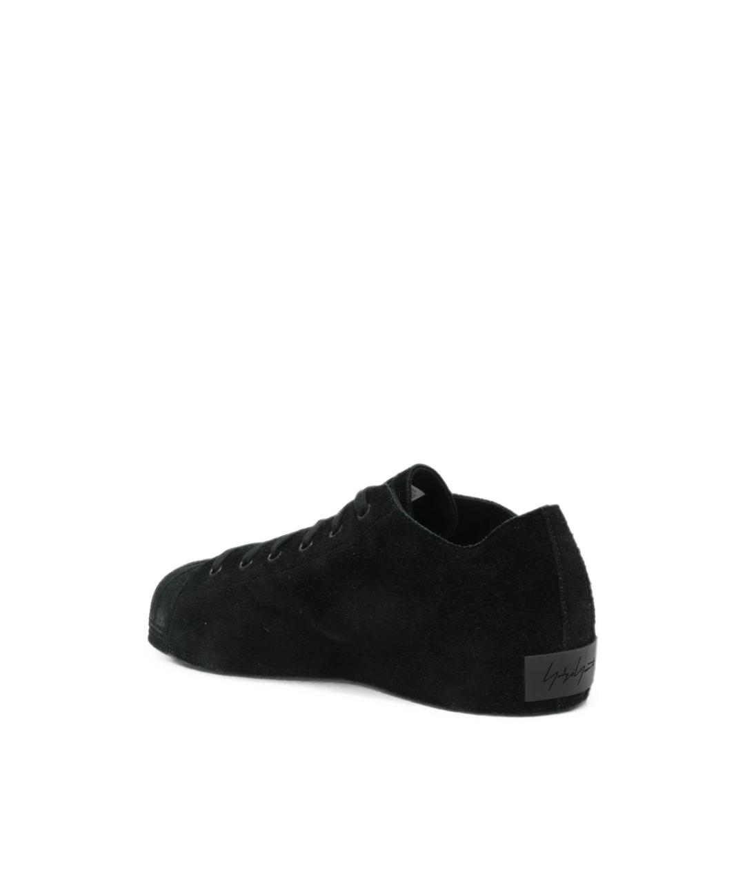 Y-3 Черные кожаные низкие кроссовки / кеды, фото 4