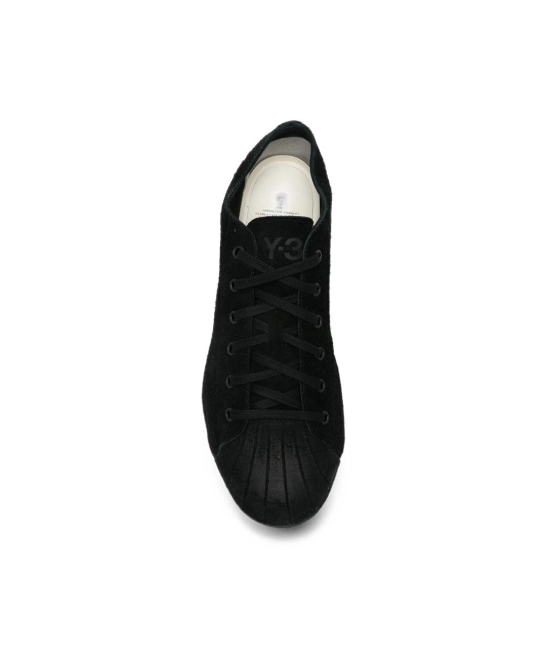 Y-3 Черные кожаные низкие кроссовки / кеды, фото 3