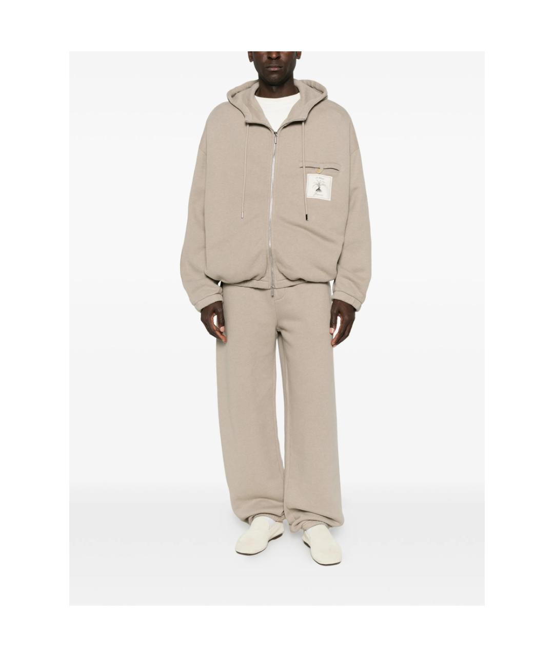 JACQUEMUS Бежевые хлопковые повседневные брюки, фото 3