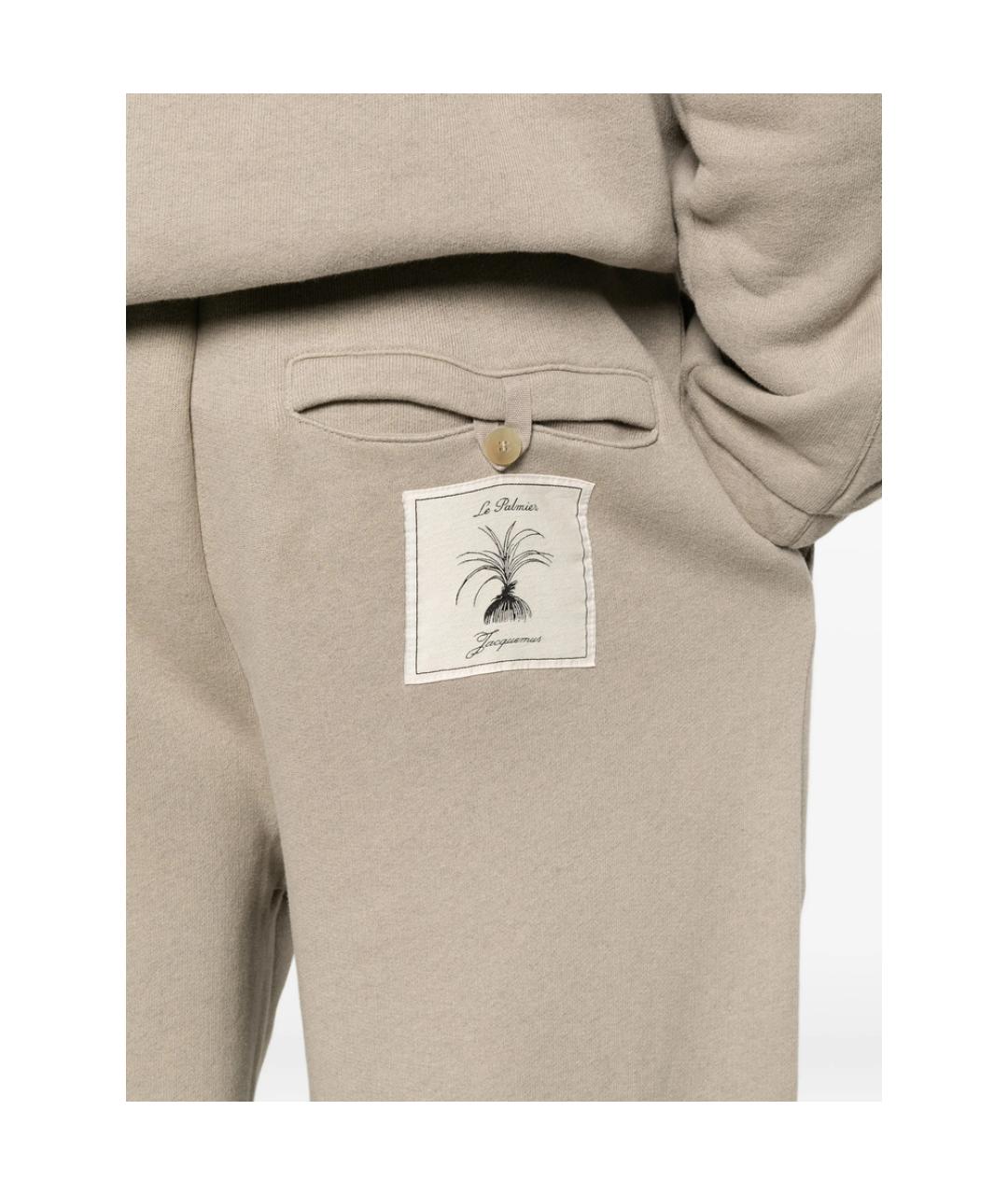 JACQUEMUS Бежевые хлопковые повседневные брюки, фото 4