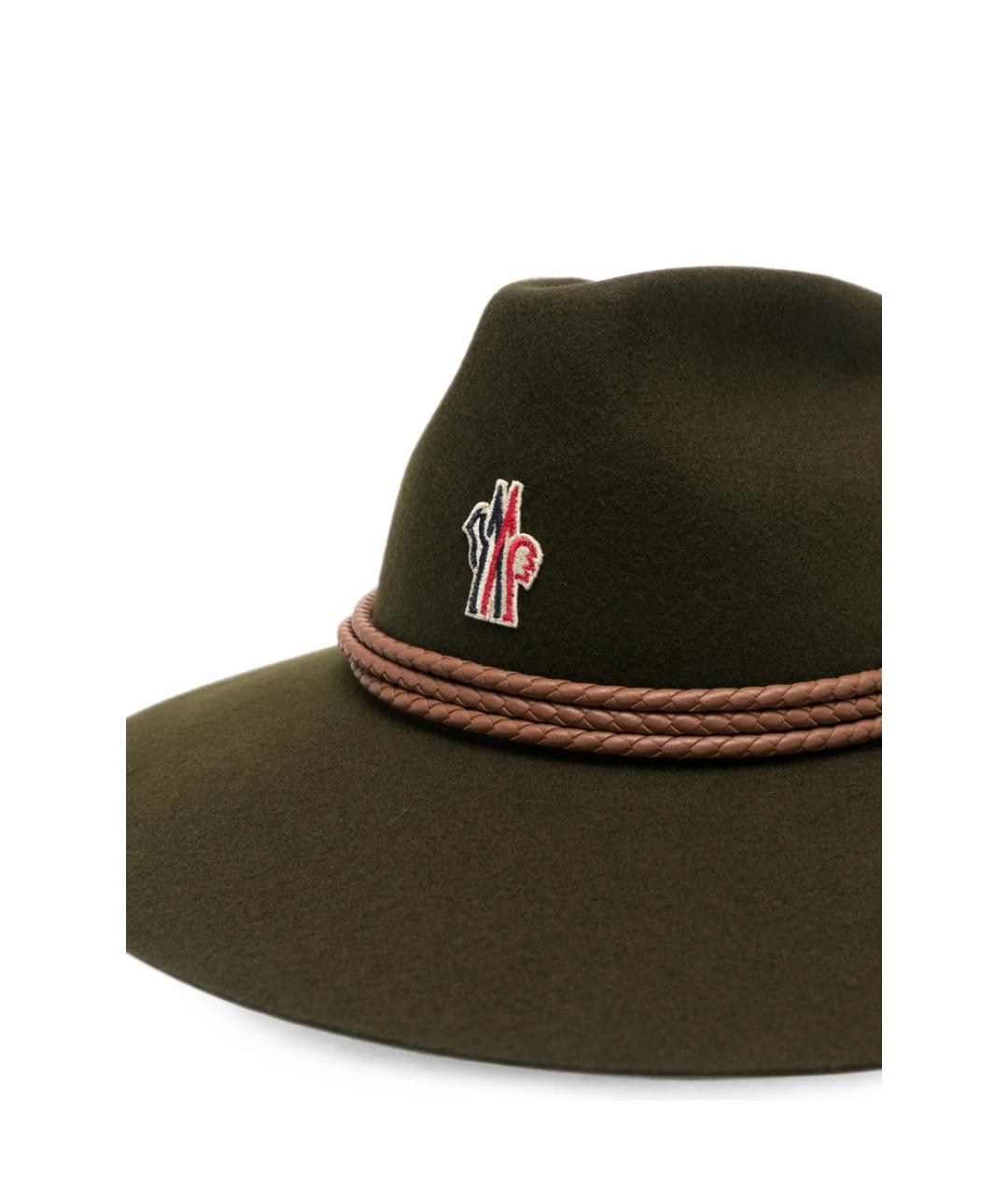 MONCLER GRENOBLE Зеленая шерстяная шляпа, фото 3