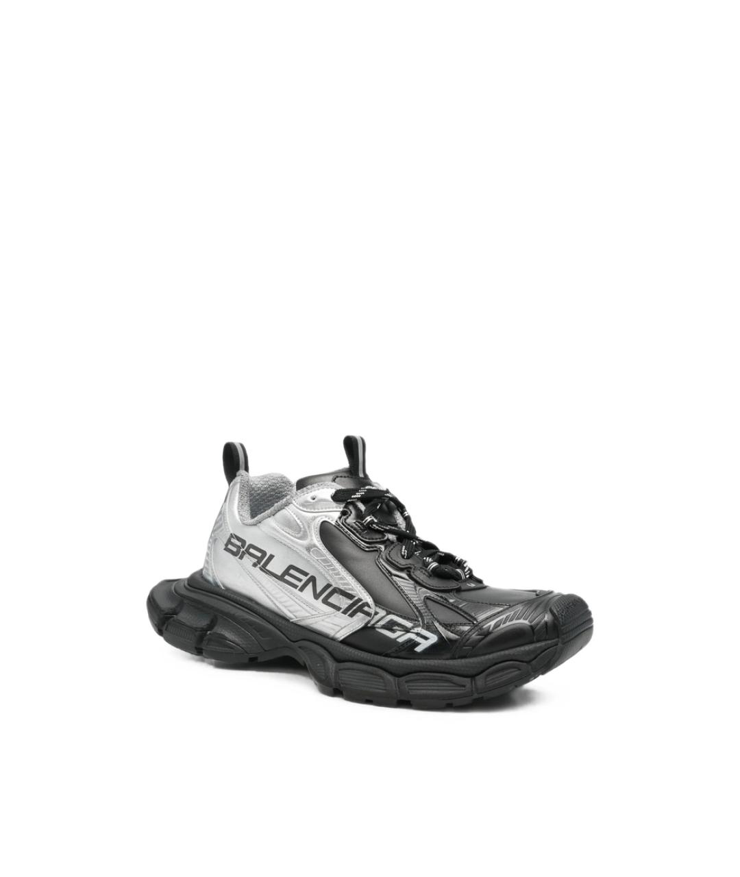BALENCIAGA Черные кожаные низкие кроссовки / кеды, фото 4