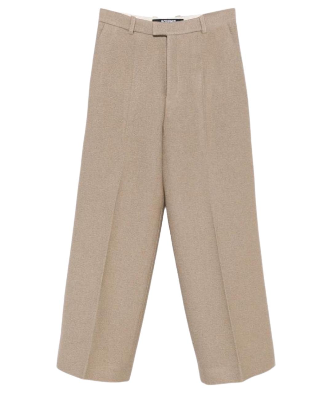 JACQUEMUS Бежевые хлопковые повседневные брюки, фото 1